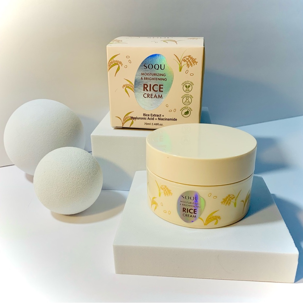 K-Breauty SOQU Moisturizing &
Brightening Rice Cream 2.48
Oz